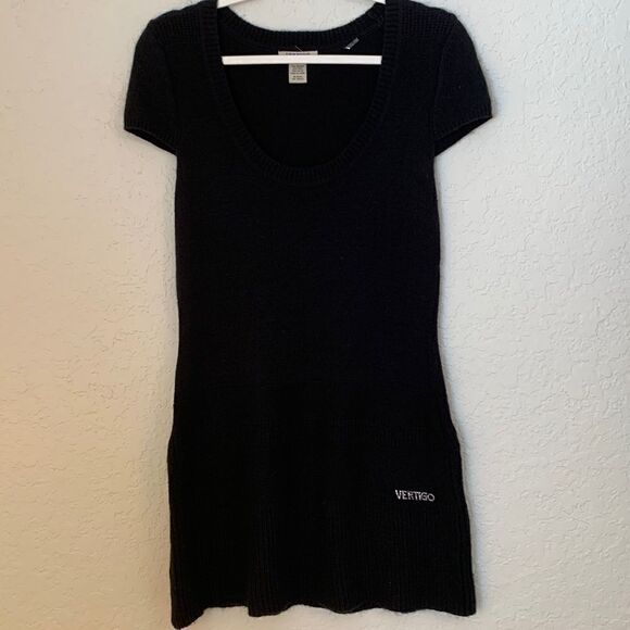 Vertigo Paris Angora blend black sweater / mini dress. Size M - Picture 1 of 9